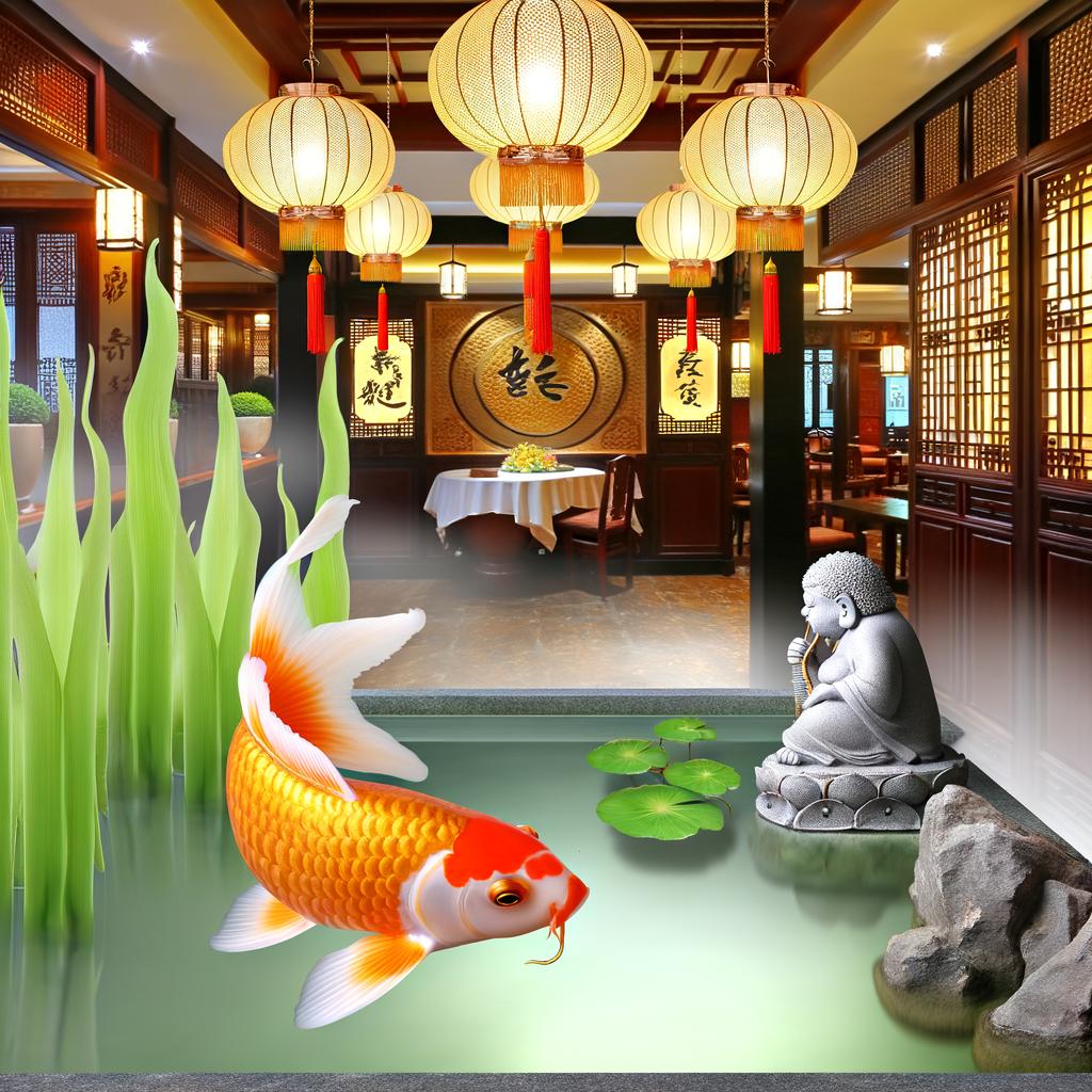Feng Shui Pesce Portafortuna X Ristorante 1 Atmosfera tranquilla e prosperosa con il Feng Shui Pesce Portafortuna nel ristorante