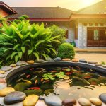 Feng Shui Posizione Laghetto Con Pesci Fuori Casa Massima armonia con un laghetto di pesci fuori casa, seguendo il Feng Shui per la posizione ideale