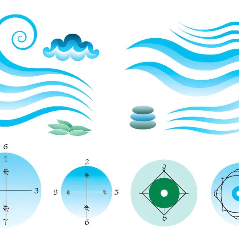 immagini vettoriali per il feng shui del vento e dell'acqua