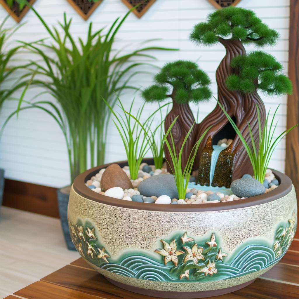 Fioriera Da Interno Feng Shui 1 Armonizza il tuo spazio con la fioriera da interno Feng Shui per un ambiente positivo e rigenerante