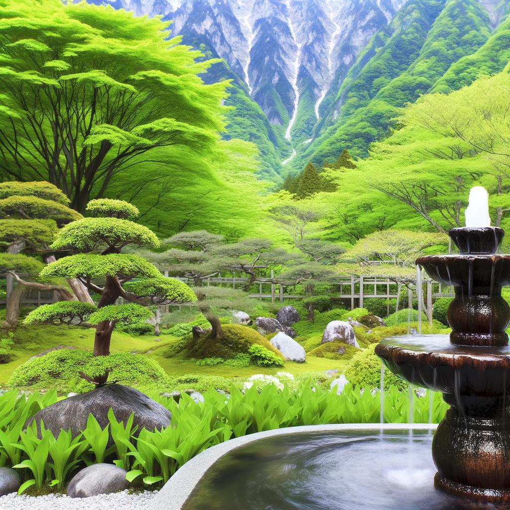 Fontana Feng Shui Con Giardino Zen Sorgente Di Montagna 1 Creiamo pace e armonia con una fontana Feng Shui nel giardino zen, sorgente di montagna