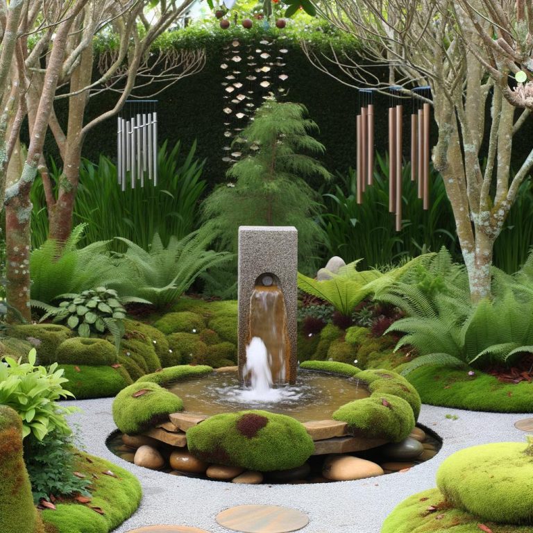 Fontana Feng Shui Giardino 1 Armoniosa fontana feng shui per un giardino rilassante e equilibrato