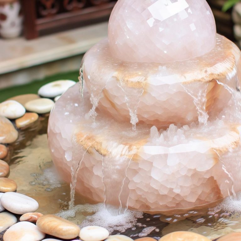 Fontana Feng-Shui Quarzo Rosa 14 purificazione e armonia per la tua casa con questa fontana rilassante e decorativa