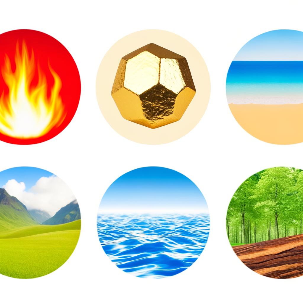 terra, acqua, fuoco, legno e metallo