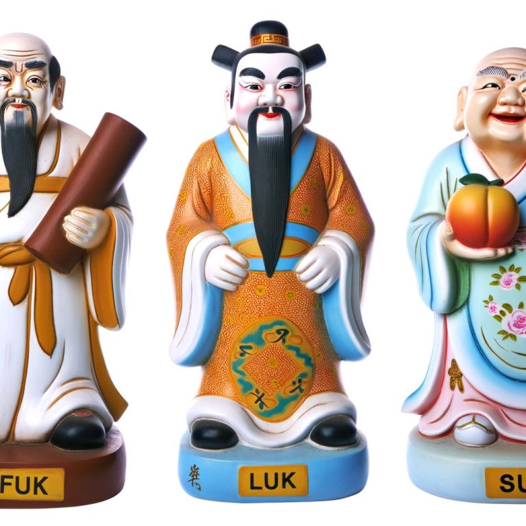 scopri il potere delle immagini di Fuk Luk e Sau per una casa armoniosa e prospera