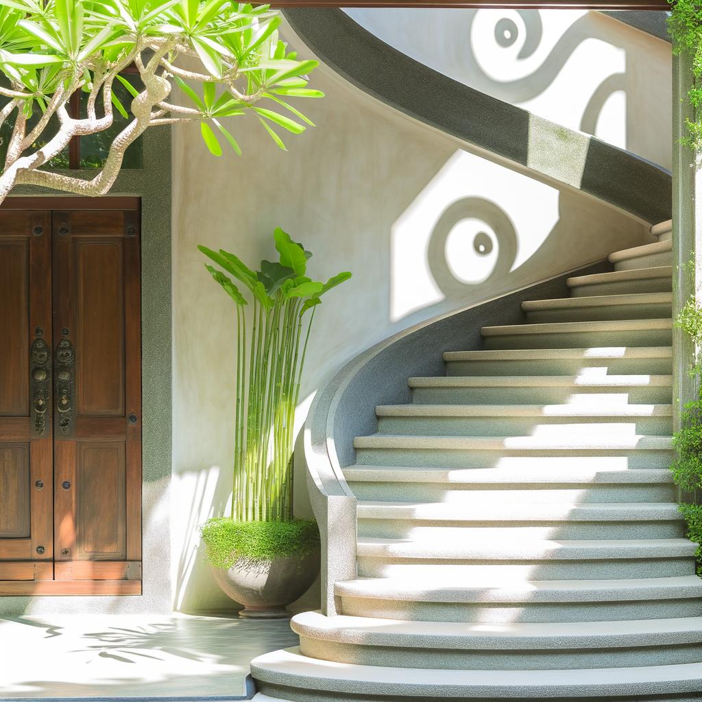 Un ingresso con scala Feng Shui per armonizzare energia positiva e benessere nella tua casa