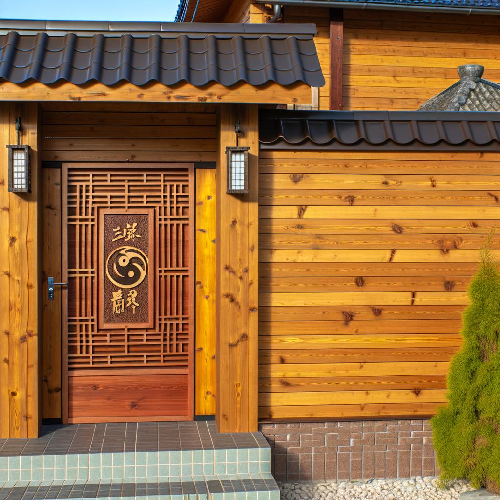 Legno Muro Entrata Casa Feng Shui 1 legno muro all'entrata di casa, seguendo i principi del Feng Shui per favorire energia positiva